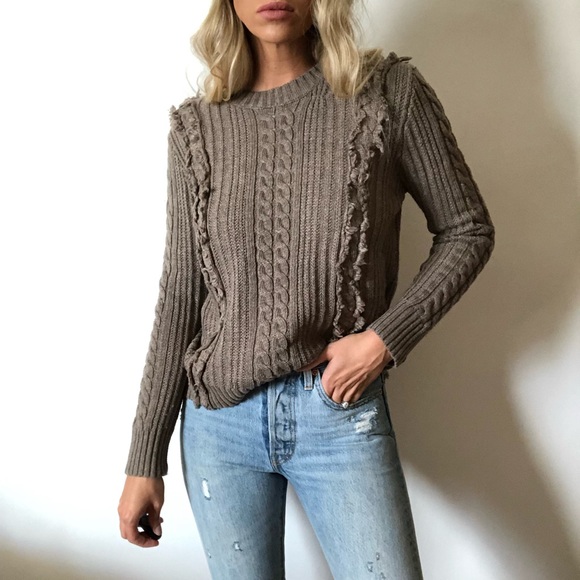 Chelsea & Violet Sweaters - {Chelsea&Violet} fringe cable knit sweater